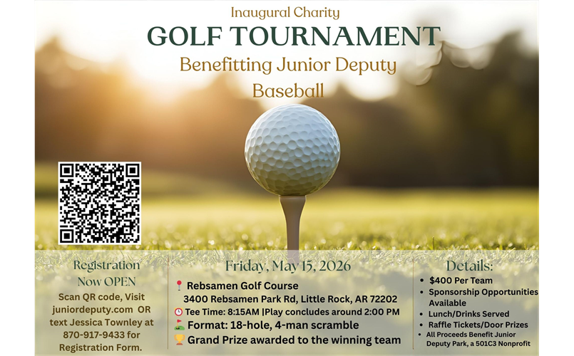 Inaugural Golf Tournament May 15th at Rebsamen
